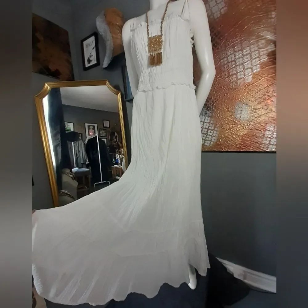 Zara 100% Cotton Voluminous Maxi Dress